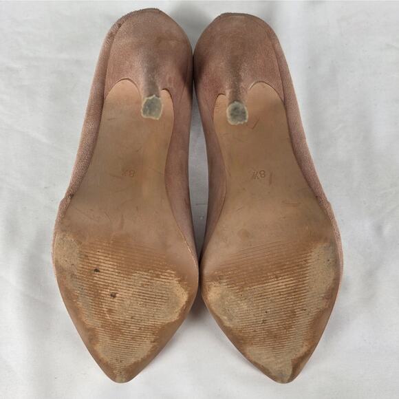 MADEWELL WOMEN'S MIRA MIDI TAN ROSE LEATHER BEIGE SUEDE 4" HEEL PUMPS SIZE 8.5 - Picture 8 of 12